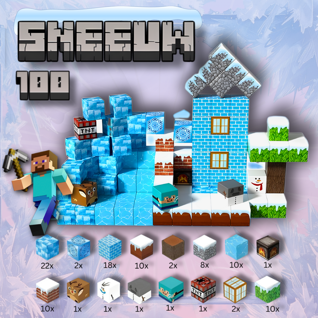 MinecraftMagnet Blokken - De game in het echt ervaren  - 100 stuks
