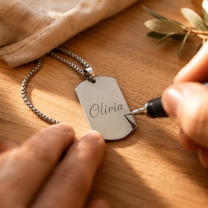 Ketting ID - Geef een zelf-gegraveerde hanger kado
