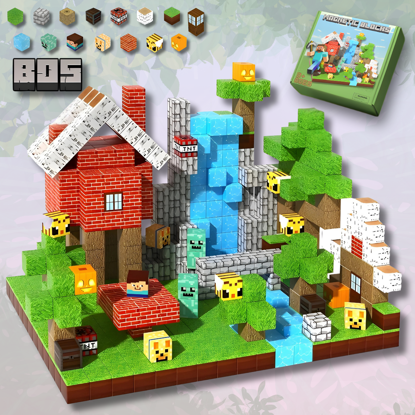 MinecraftMagnet Blokken - De game in het echt ervaren  - 100 stuks