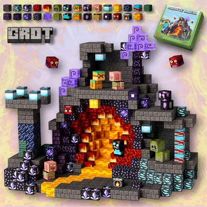 MinecraftMagnet Blokken - De game in het echt ervaren  - 100 stuks