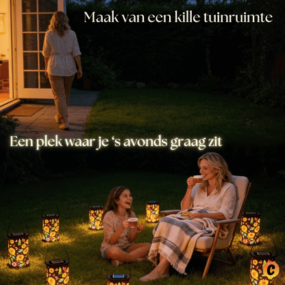 FlowerGlow Tuinlantaarn – Toverachtige Sfeer in Jouw Tuin, Elke Avond Opnieuw