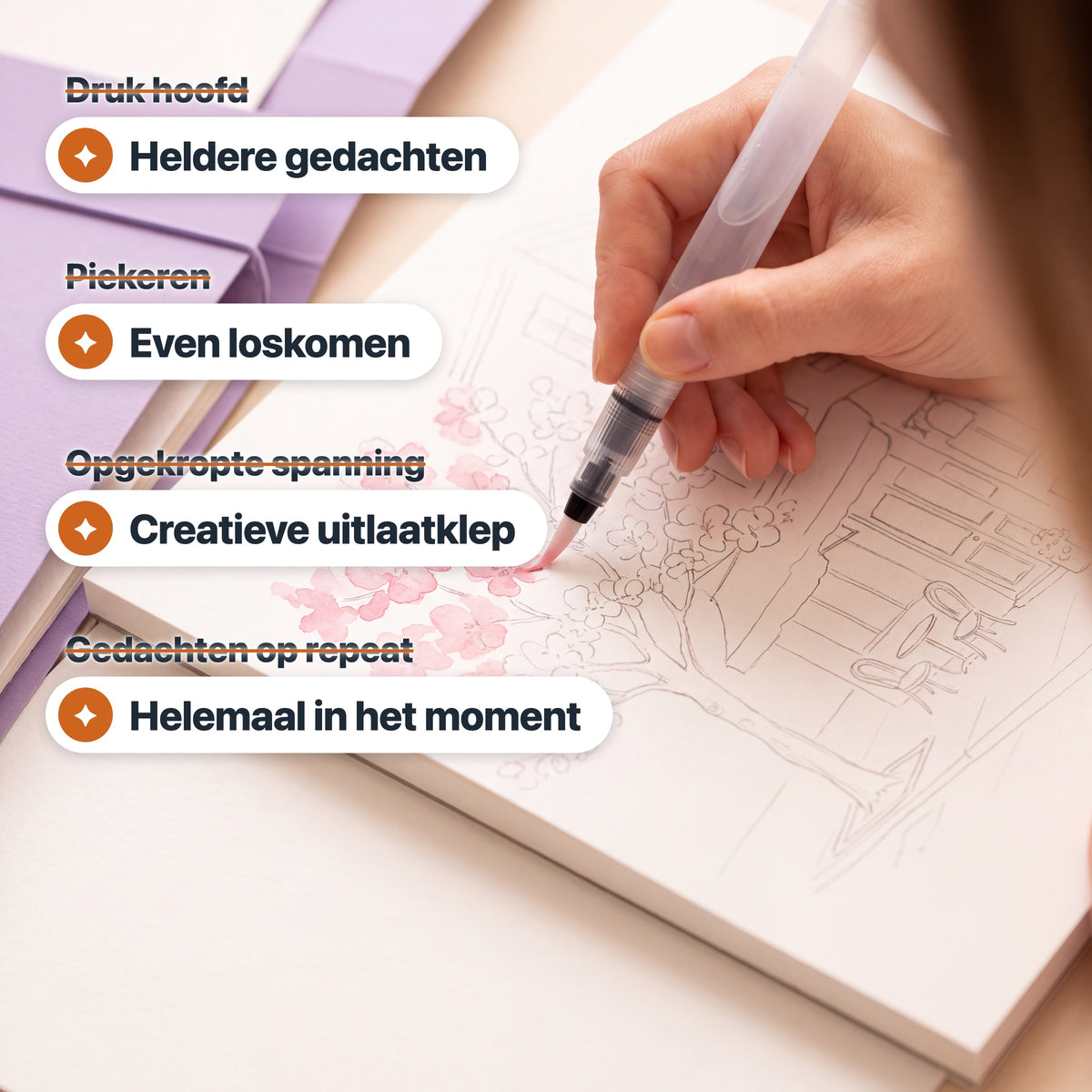 Van druk hoofd naar heldere gedachten: schilderen met water