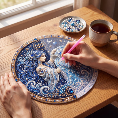 Parels plaatsen met het stiftje op het canvas